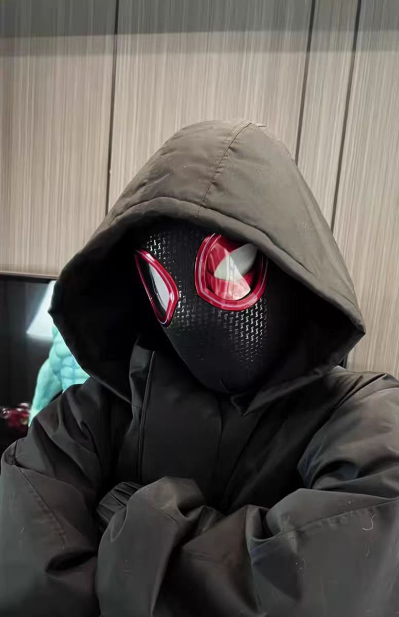 Miles Morales & Gwen Stacy Spider-Verse Mask – Movable Eye Blinking | LED Variants | Remote Control