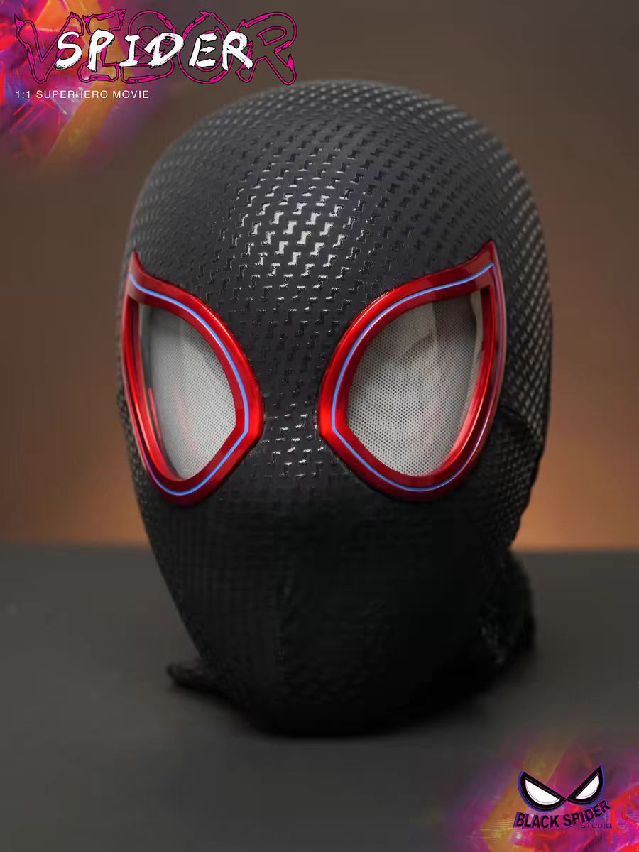 Miles Morales & Gwen Stacy Spider-Verse Mask – Movable Eye Blinking | LED Variants | Remote Control