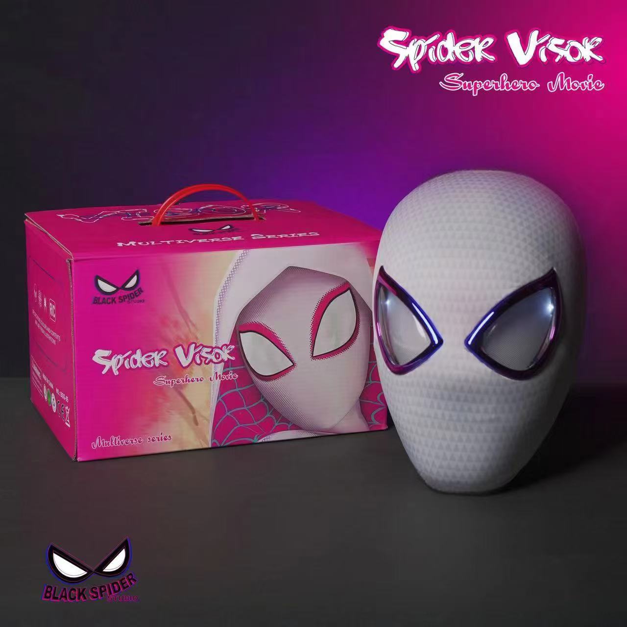 Miles Morales & Gwen Stacy Spider-Verse Mask – Movable Eye Blinking | LED Variants | Remote Control