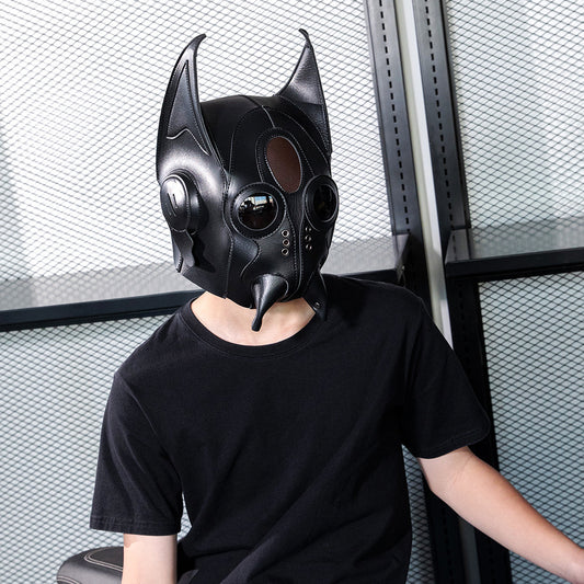 Steampunk Leather Plague Mask | Retro Cyberpunk Gas Mask Helmet for Cosplay & Halloween Party