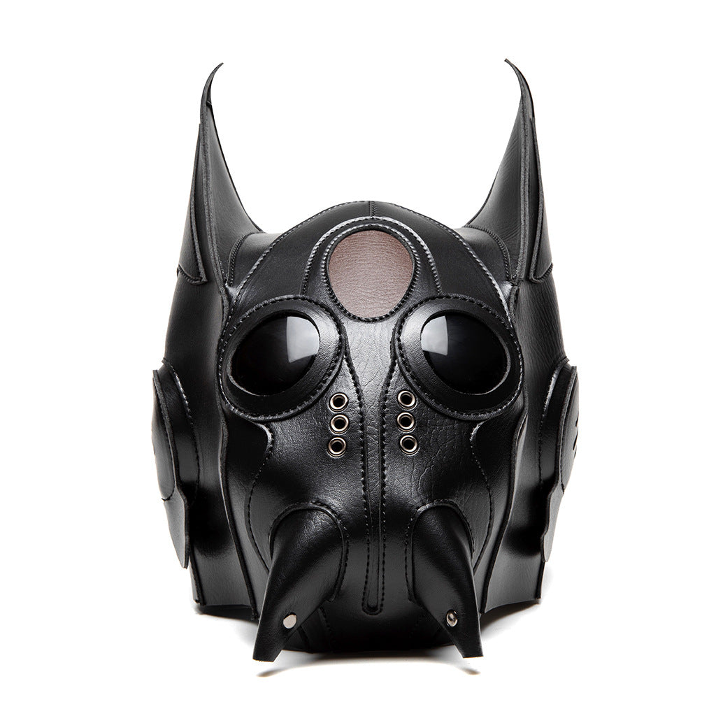 Steampunk Leather Plague Mask | Retro Cyberpunk Gas Mask Helmet for Cosplay & Halloween Party