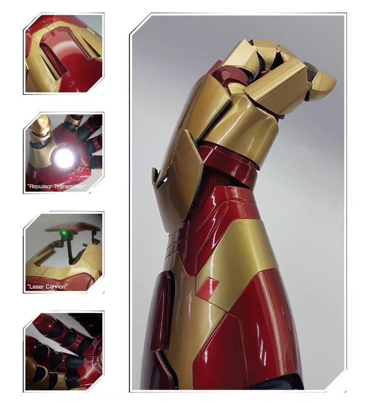MK42 Iron Man Arm 1:1 Gauntlet – LED & Green Laser, Voice Control