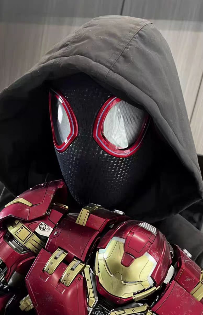 Miles Morales & Gwen Stacy Spider-Verse Mask – Movable Eye Blinking | LED Variants | Remote Control