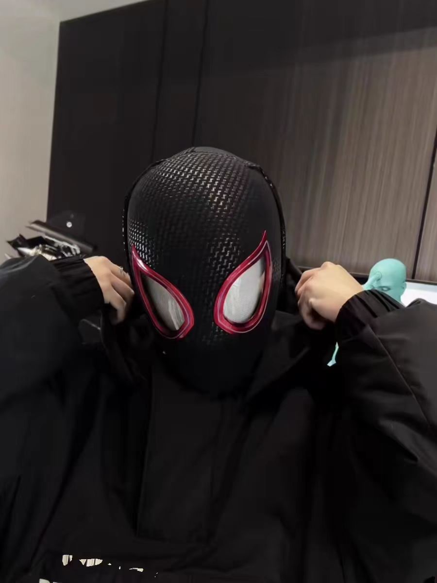 Miles Morales & Gwen Stacy Spider-Verse Mask – Movable Eye Blinking | LED Variants | Remote Control