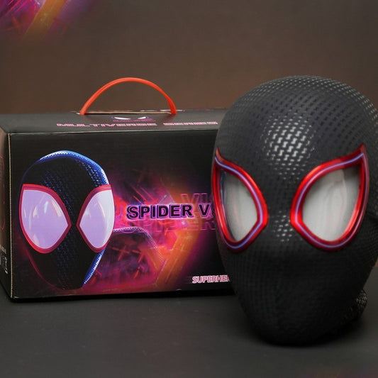 Miles Morales & Gwen Stacy Spider-Verse Mask – Movable Eye Blinking | LED Variants | Remote Control